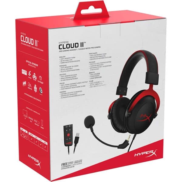 HyperX Cloud II Wired – PS4,PC,XBOX ONE,MOBILE -Gaming Headset (Black-Red)