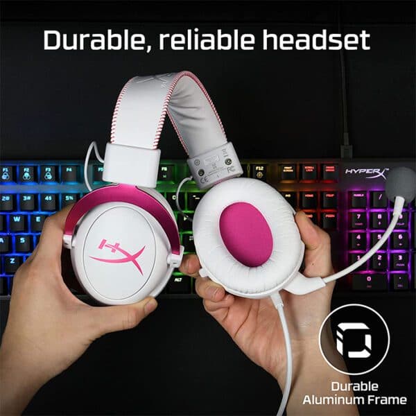 HyperX Cloud II Pink Gaming Headset for PC,PS4,PS5