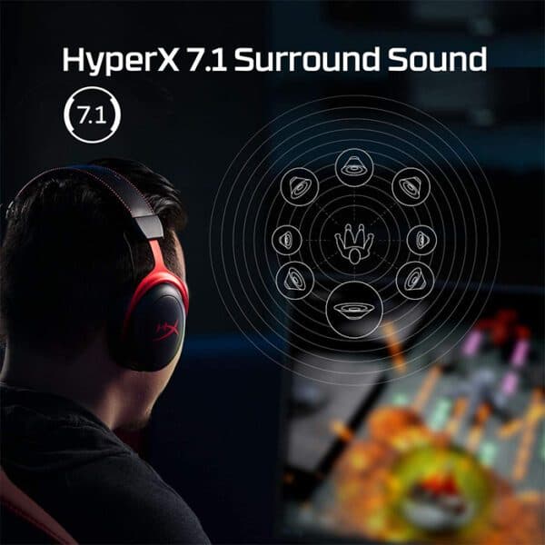 HyperX Cloud II Wireless – Gaming Headset (Black-Red)