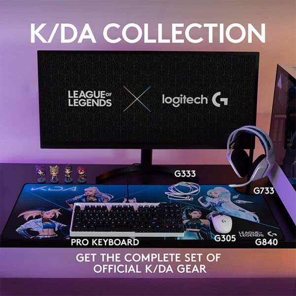 Logitech G840 Extra Large (XL) Gaming Mouse Pad KDA ,League of Legend edition | 400 X 900 mm performance tuned surface