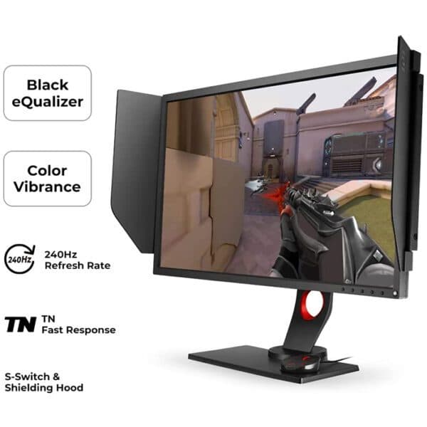 BenQ Zowie XL2740 27" Full HD 1920 x 1080 Gaming Monitor G-Sync Compatible FreeSync 240Hz 1ms (GTG) VESA Height Adjustable Stand with Shield DVI 2x HDMI DisplayPort Headphone & Mic Jack