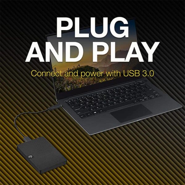 Seagate Expansion, 1 TB, External Hard Drive HDD, 2.5 Inch, USB 3.0, PC & Notebook, 2 Years Rescue Services STKM1000400, Black