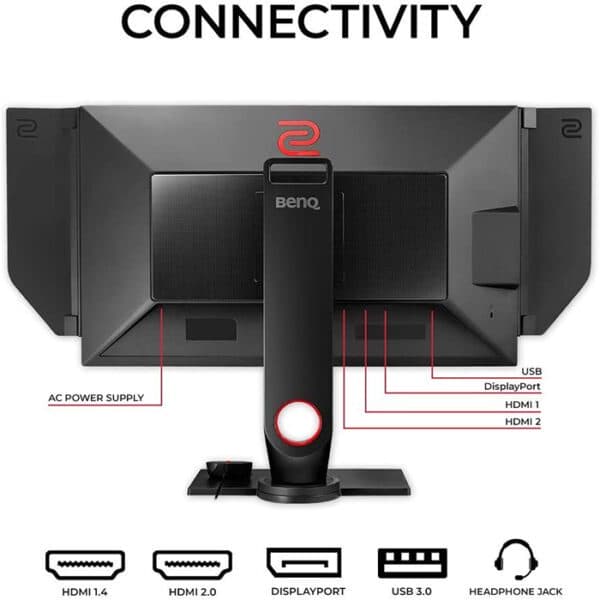 BenQ Zowie XL2740 27" Full HD 1920 x 1080 Gaming Monitor G-Sync Compatible FreeSync 240Hz 1ms (GTG) VESA Height Adjustable Stand with Shield DVI 2x HDMI DisplayPort Headphone & Mic Jack