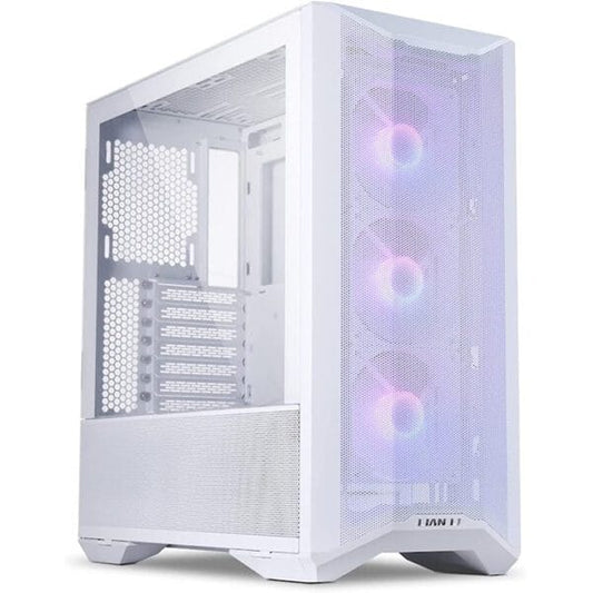 Lian Li LANCOOL II MESH RGB , ATX Glass Case, 3x included 1 20mm 3 PIN 1300 RPM ARGB fans, Snow white