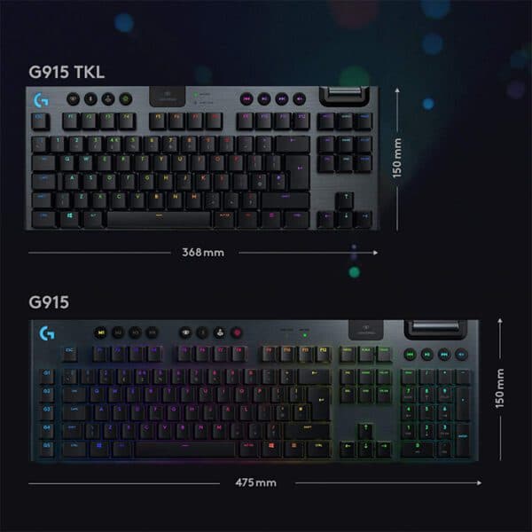 Logitech G915 TKL TENKEYLESS LIGHTSPEED Wireless RGB Mechanical Gaming Keyboard