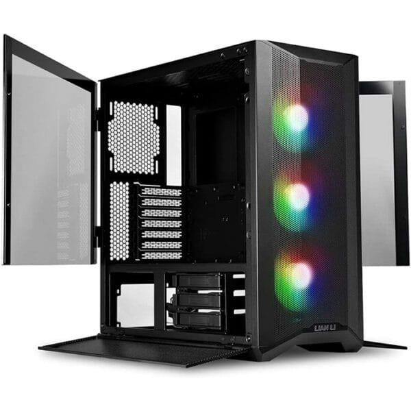 Lian Li LANCOOL II MESH RGB Black, ATX Glass Case, 3x included 1 20mm 3 PIN 1300 RPM ARGB fans
