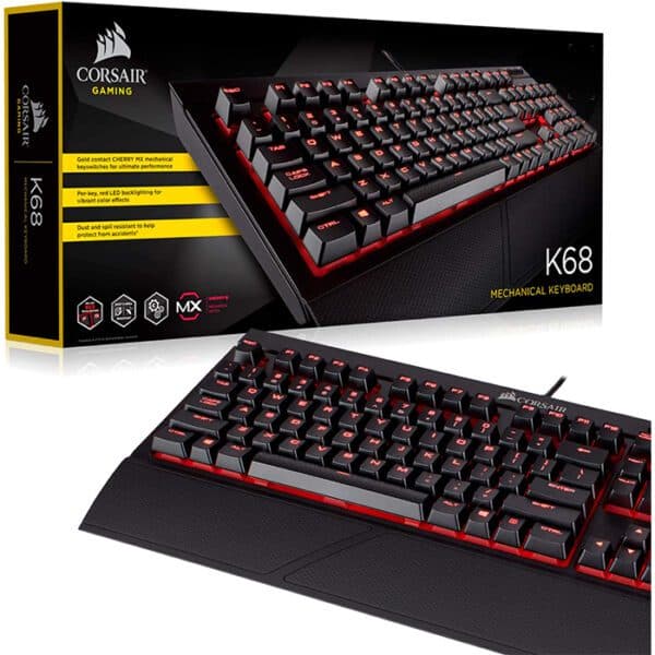 CORSAIR K68 Mechanical Gaming Keyboard — Red LED — CHERRY® MX Red