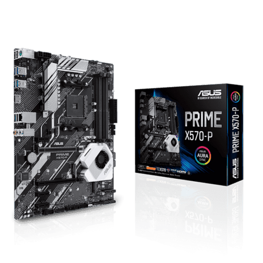 ASUS PRIME X570-PAMD AM4 ATX motherboard with PCIe 4.0, 12 DrMOS power stages, DDR4 4400MHz, dual M.2, HDMI, SATA 6Gb/s, USB 3.2 Gen 2 and Aura Sync RGB header