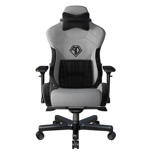 Anda Seat T-Pro 2 Pro Gaming Chair Black & Grey - Premium Fabric Gaming Chair, Ergonomic Office Desk Chairs with Neck, Lumbar Back Support Pillow Gaming Seat