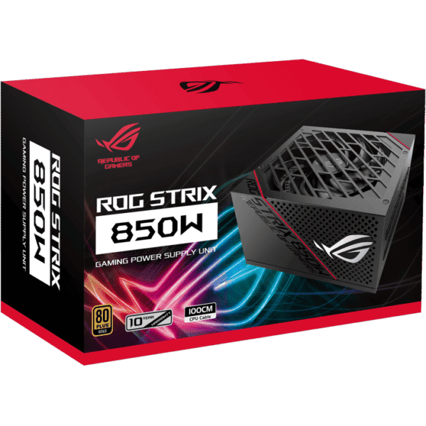 Asus ROG Strix 850W PSU, 80 Plus Gold, Frozen Silence, Fully Modular, Dual Ball Fan Bearing