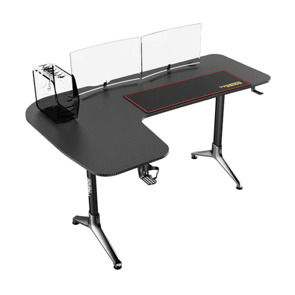 Twisted Minds Y Shaped Gaming Desk Carbon fiber texture – Left