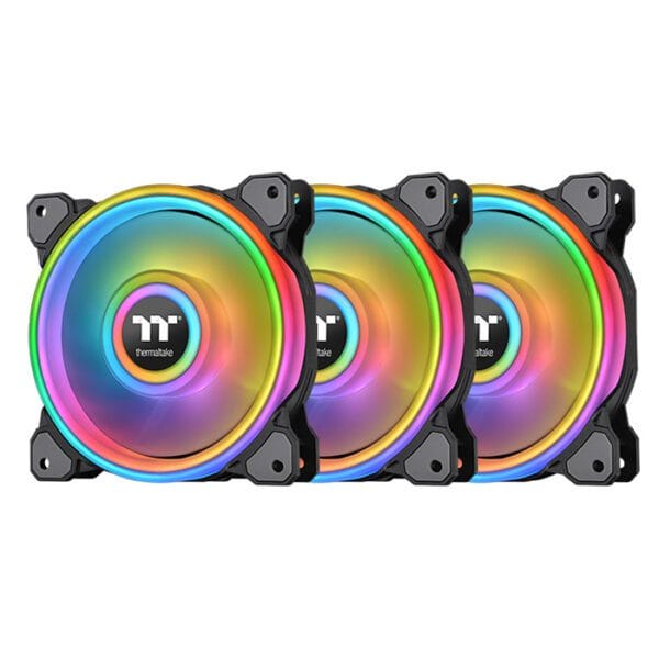 Thermaltake Riing Quad 12 RGB Radiator Fan TT Premium Edition 3 Fan Pack, Black (Controller included)