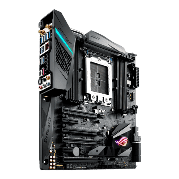 ASUS ROG STRIX X399-E GAMING AMD X399 EATX Gaming Motherboard Aura Sync RGB LED lighting, 802.11ac Wi-Fi, DDR4 3600MHz, Dual M.2, SATA 6Gbps and a USB 3.1 Gen 2 front panel connector