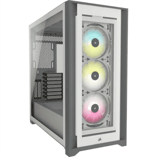 Corsair iCUE 5000X RGB Tempered Glass Mid-Tower ATX Computer Case/Gaming Cabinet - White