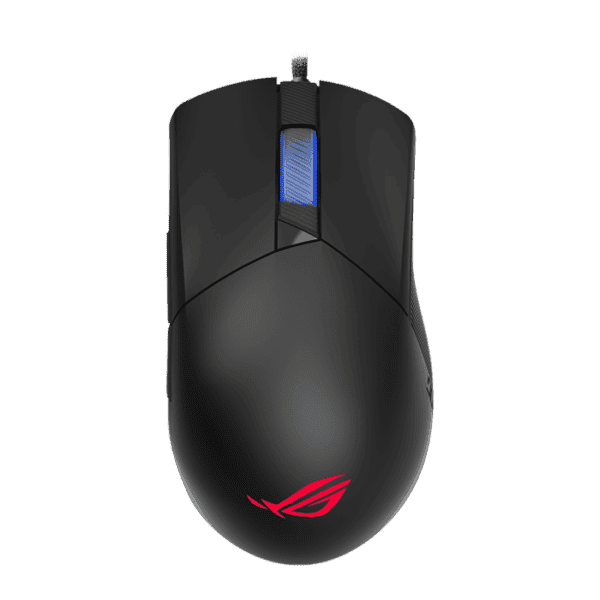 ROG Gladius III  Classic asymmetrical gaming mouse with specially tuned 26,000 dpi with 1% deviation, instant button actuation, exclusive Push-Fit Switch Socket II, laser-engraved ROG aesthetic, ROG Omni Mouse Feet, ROG Paracord and Aura Sync RGB lighting
