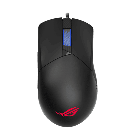 ROG Gladius III  Classic asymmetrical gaming mouse with specially tuned 26,000 dpi with 1% deviation, instant button actuation, exclusive Push-Fit Switch Socket II, laser-engraved ROG aesthetic, ROG Omni Mouse Feet, ROG Paracord and Aura Sync RGB lighting