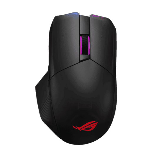 ROG Chakram  RGB wireless gaming mouse with Qi charging, programmable joystick, tri-mode connectivity