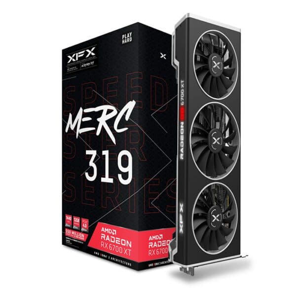 XFX Speedster  MERC 319 AMD Radeon™ RX 6700 XT BLACK Gaming Graphics Card with 12GB GDDR6 HDMI 3xDP, AMD RDNA™ 2