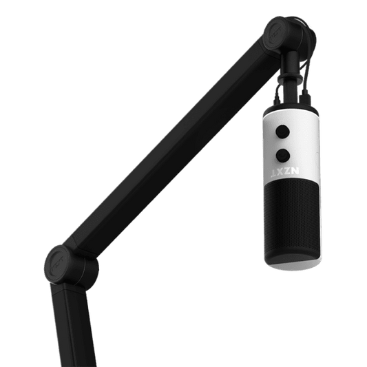 NZXT Boom Arm Low Noise Microphone stand, Thread US Standard 5/8″, Discreetly Store USB & XLR Cables, Smooth and Silent, Cable Channel Covers, Black