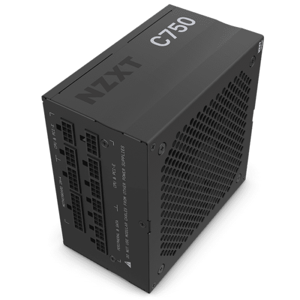 NZXT C750 – NP-C750M-UK – 750 Watt PSU – 80+ Gold Certified – Hybrid Silent Fan Control – Fluid Dynamic Bearings – Modular Design – Sleeved Cables – ATX Gaming Power Supply