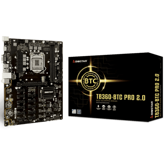 BIOSTAR TB360-BTC PRO 2.0 Mining Motherboard,Support 2-DIMM DDR4