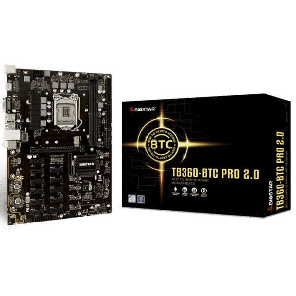 BIOSTAR TB360-BTC PRO 2.0 Mining Motherboard,Support 2-DIMM DDR4