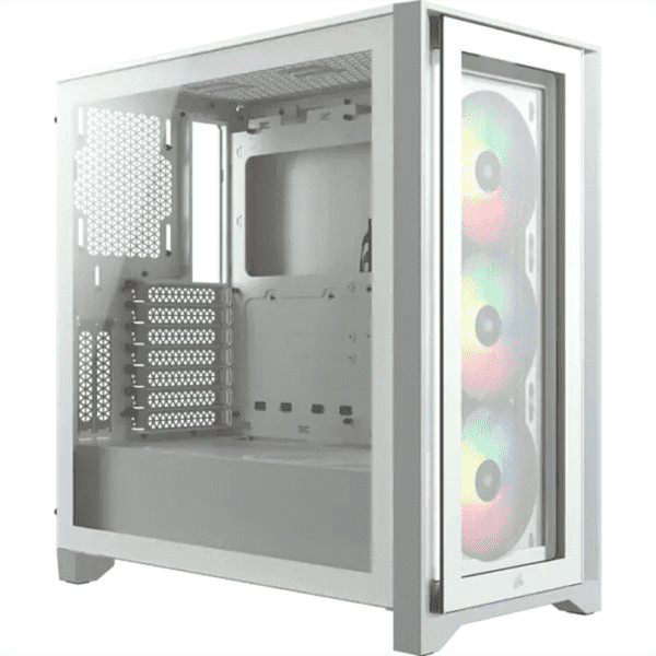 CORSAIR iCUE 4000X RGB Tempered Glass Mid-Tower ATX Case, White
