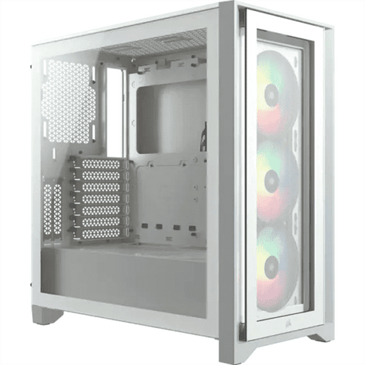 CORSAIR iCUE 4000X RGB Tempered Glass Mid-Tower ATX Case, White