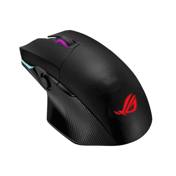 ROG Chakram  RGB wireless gaming mouse with Qi charging, programmable joystick, tri-mode connectivity
