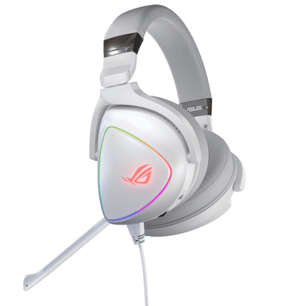ASUS ROG Delta White Edition RGB wired gaming headset for PCs, Mac,mobile,PS4