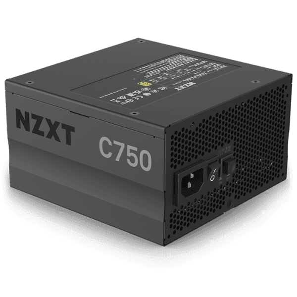 NZXT C750 – NP-C750M-UK – 750 Watt PSU – 80+ Gold Certified – Hybrid Silent Fan Control – Fluid Dynamic Bearings – Modular Design – Sleeved Cables – ATX Gaming Power Supply