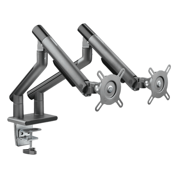 Twisted Minds Dual Monitors Premium Slim Aluminum Spring-Assisted Monitor Arms – Grey