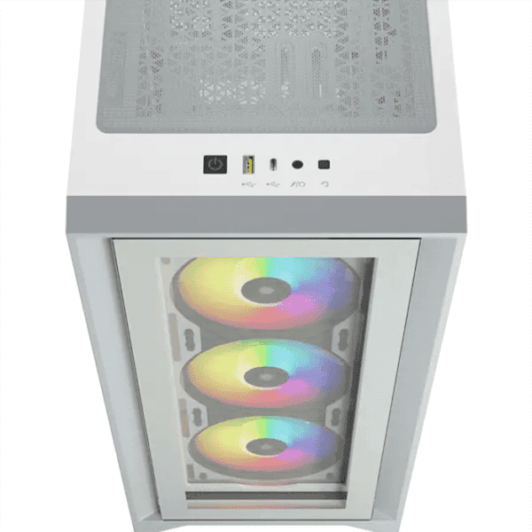 CORSAIR iCUE 4000X RGB Tempered Glass Mid-Tower ATX Case, White