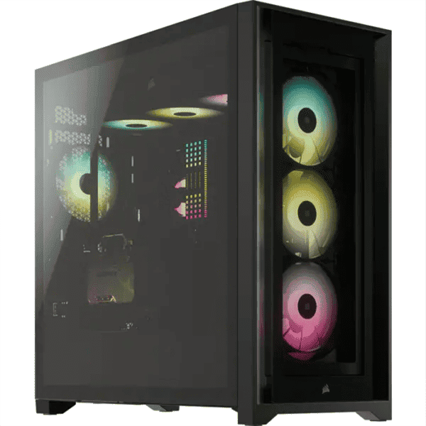 CORSAIR iCUE 5000X RGB Tempered Glass Mid-Tower ATX PC Smart Case — Black