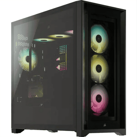 CORSAIR iCUE 5000X RGB Tempered Glass Mid-Tower ATX PC Smart Case — Black