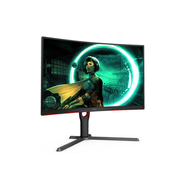 AOC CQ27G3S 27″ QHD 1000R VA Curved Gaming Monitor G3, 2560X1440 Resolution, 1ms Response Time, 165Hz, 2X HDMI, DisplayPort, Height Adjustable, Freesync Premium, Black