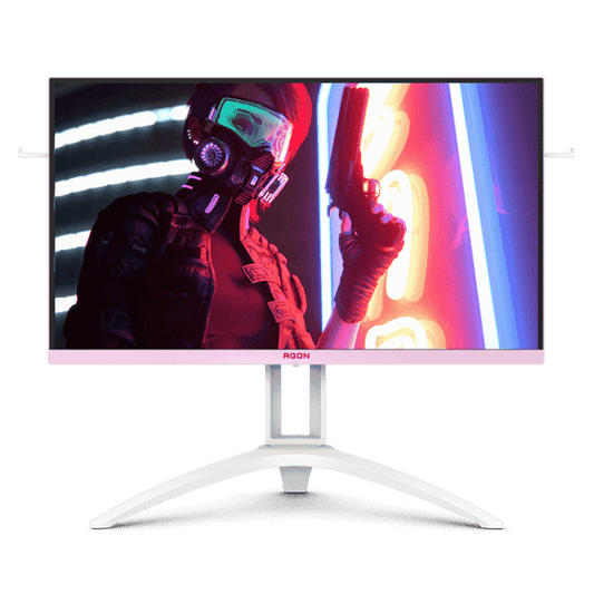AGON Pink & White Series AG273FXR 27″W IPS Technology,1920×1080, 1MS, 144HZ, AMD FreeSync Premium, 2xHDMI+VGA+Display Port, 100x100mm VESA, Height Adjustable.