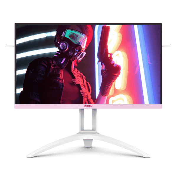 AGON Pink & White Series AG273FXR 27″W IPS Technology,1920×1080, 1MS, 144HZ, AMD FreeSync Premium, 2xHDMI+VGA+Display Port, 100x100mm VESA, Height Adjustable.