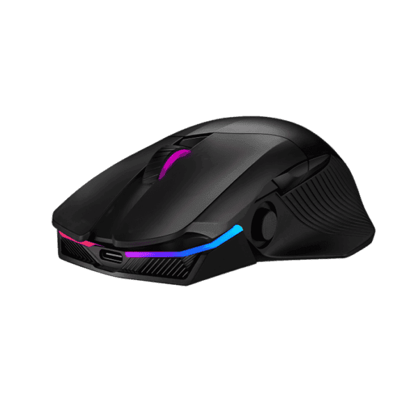 ROG Chakram  RGB wireless gaming mouse with Qi charging, programmable joystick, tri-mode connectivity