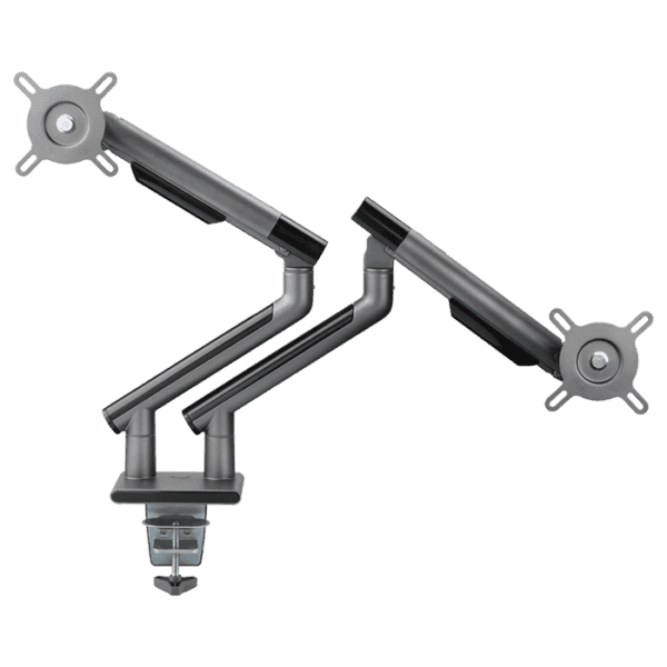 Twisted Minds Dual Monitors Premium Slim Aluminum Spring-Assisted Monitor Arms – Grey