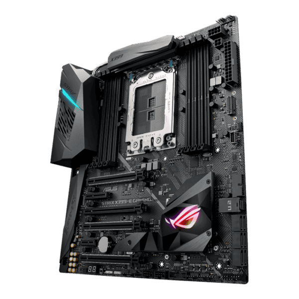 ASUS ROG STRIX X399-E GAMING AMD X399 EATX Gaming Motherboard Aura Sync RGB LED lighting, 802.11ac Wi-Fi, DDR4 3600MHz, Dual M.2, SATA 6Gbps and a USB 3.1 Gen 2 front panel connector
