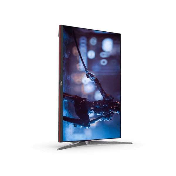 AOC U28G2X/D 28″W IPS Technology, 3840×2160, 1MS,144Hz,AMD FreeSync Premium,HDMI2.1(HDR)×2,DP1.4(HDR)×2,100x100mm VESA, Height Adjustable ,Black and Red