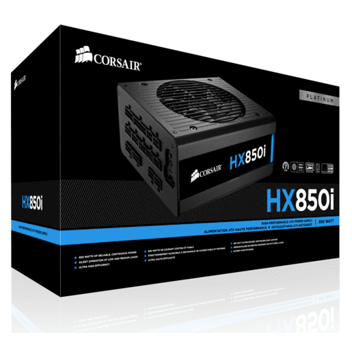 CORSAIR HXi Series HX850i High-Performance ATX Power Supply — 850 Watt 80 Plus PLATINUM Certified PSU