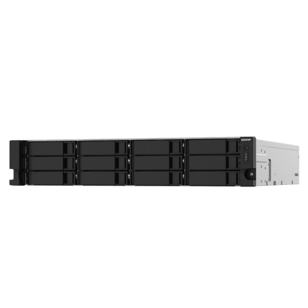 QNAP 12-Bay AL324 quad-core 1.7GHz rackmount NAS with 250W reductant PSU, 4GB DDR4 UDIMM RAM, SATA 6Gb/s, 2x10GbE SFP+, 2×2.5GbE, 1xPCle Gen2