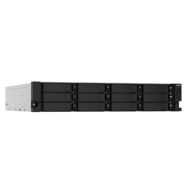 QNAP 12-Bay AL324 quad-core 1.7GHz rackmount NAS with 250W reductant PSU, 4GB DDR4 UDIMM RAM, SATA 6Gb/s, 2x10GbE SFP+, 2×2.5GbE, 1xPCle Gen2
