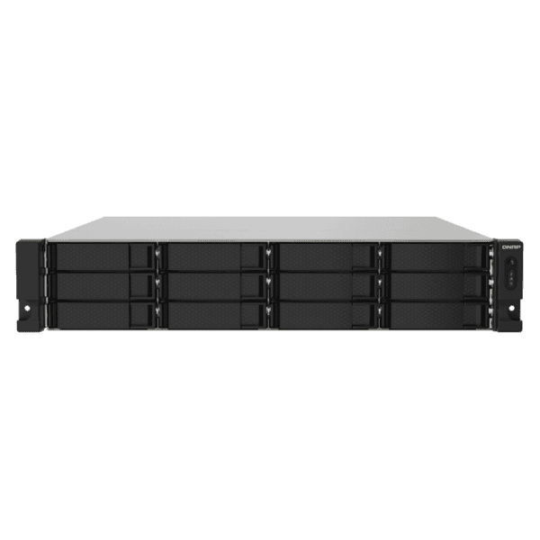 QNAP 12-Bay AL324 quad-core 1.7GHz rackmount NAS with 250W reductant PSU, 4GB DDR4 UDIMM RAM, SATA 6Gb/s, 2x10GbE SFP+, 2×2.5GbE, 1xPCle Gen2