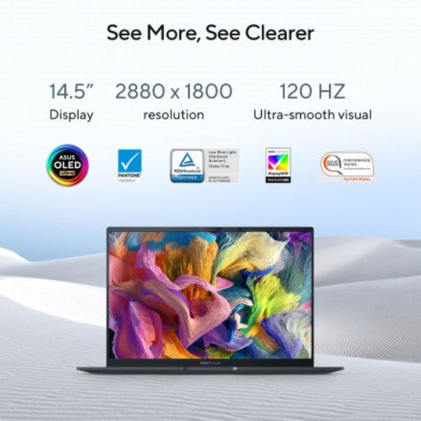 ASUS ZENBOOK 14 UX3404VC-OLEDI9SG | Intel i9 13900H, 16GB RAM, 1TB SSD, 14.5"OLED 2.8K (2880x1800), 4GB NVIDIA RTX3050, Win11 Home, Eng-Arabic K/B, Sandstone Beige