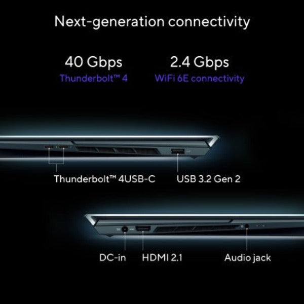 ASUS ZENBOOK PRO DUO UX582ZW-OLED209W | Intel Core i9-12900H 1.80 Gz, 32GB RAM, 1TB SSD, 8GB NVIDIA RTX 3070TI, 15.6" 4K UHD OLED Touchscreen, 14" 4K Screenpad, WiFI, Bluetooth, Camera, Win 11 Home, Eng-Arb Keyboard, Blue Color+ASUS Sleeve & Stylus Pen