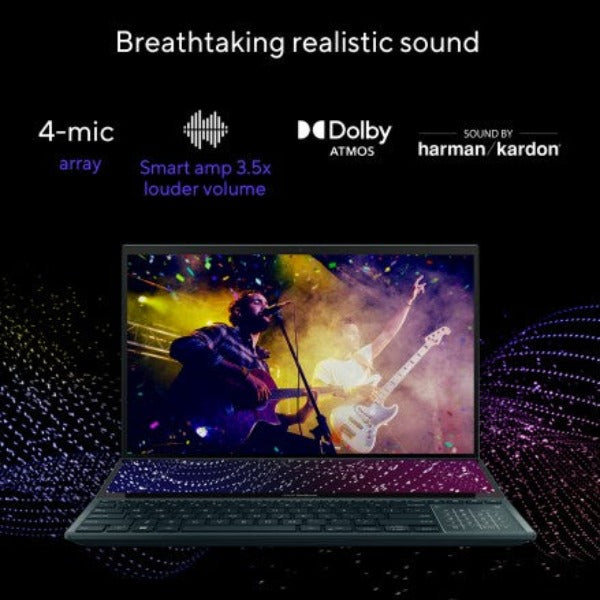 ASUS ZENBOOK PRO DUO UX582ZW-OLED209W | Intel Core i9-12900H 1.80 Gz, 32GB RAM, 1TB SSD, 8GB NVIDIA RTX 3070TI, 15.6" 4K UHD OLED Touchscreen, 14" 4K Screenpad, WiFI, Bluetooth, Camera, Win 11 Home, Eng-Arb Keyboard, Blue Color+ASUS Sleeve & Stylus Pen