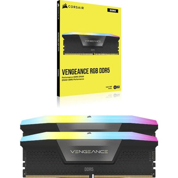 CORSAIR VENGEANCE RGB 64GB (2x32GB) DDR5 DRAM 6000MHz Z40 Memory Kit, Black